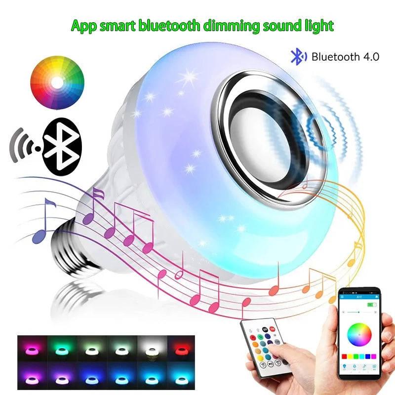 Bombilla Inteligente con Altavoz Bluetooth RGB