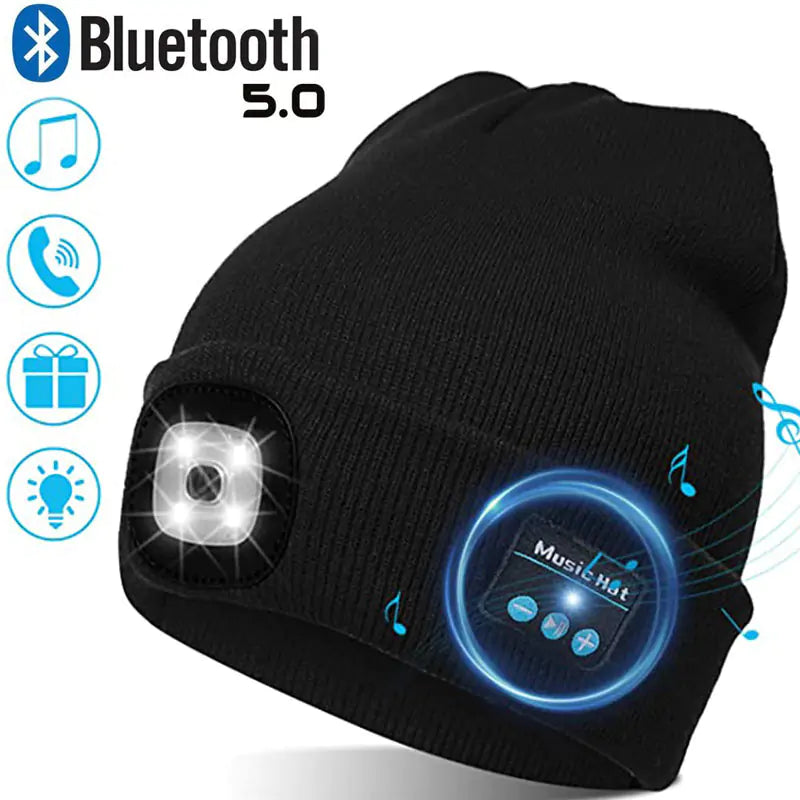 Gorro LED con Auriculares Estéreo