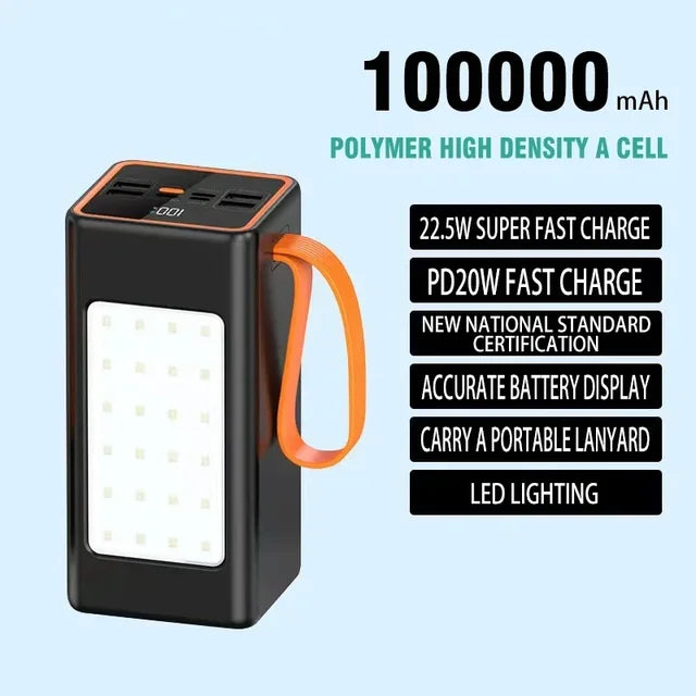 SUPER Power Bank de 100.000mAh - ¡Resistente al AGUA!