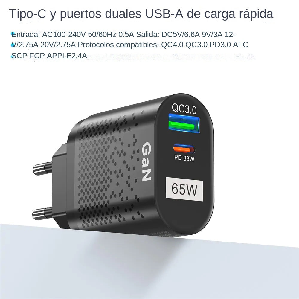 ULTRA Cargador RÁPIDO USB-C 65W