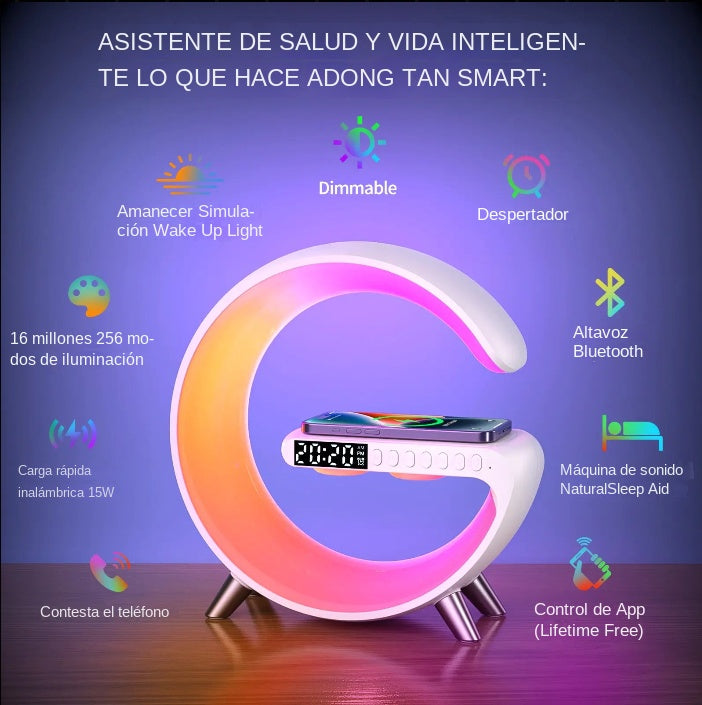 Reloj Inteligente con Cargador Inalámbrico y Altavoz Bluetooth